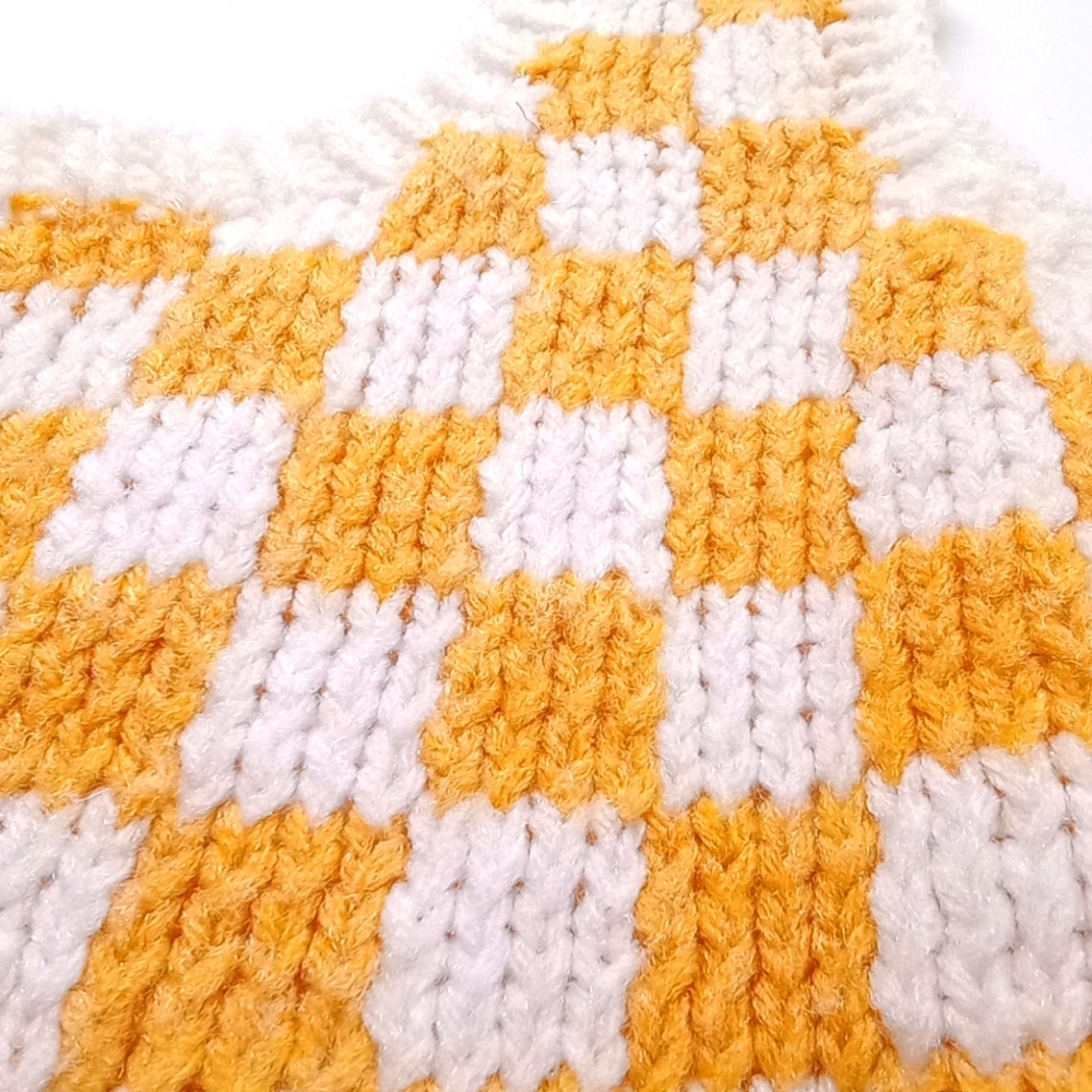 Handmade crop top checkered sweater